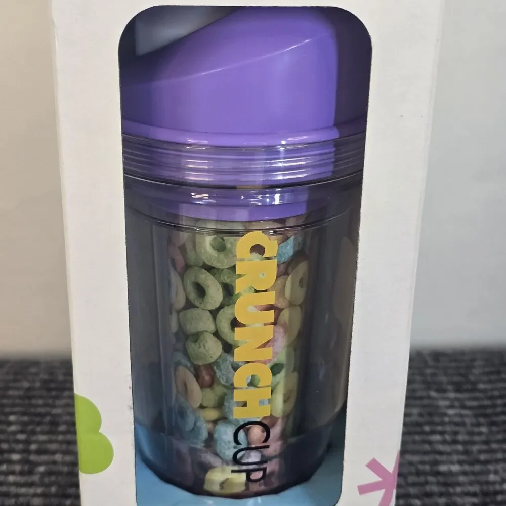 The CrunchCup Never Soggy Portable Cereal & Milk Crunch Cup for Cereal on the Go